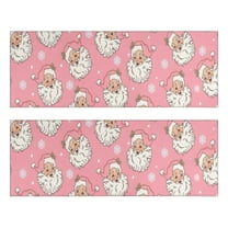 Kitchen Rugs Sets Of 2,Pink Christmas Santa Pattern Anti Fatigue Kitchen Mat Rugs Non Slip Washable,Decorative Kitchen Floor Mats for Kitchen,Sink,Laundry,17"X47"