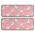thumbnail image 1 of Kitchen Rugs Sets Of 2,Pink Christmas Santa Pattern Anti Fatigue Kitchen Mat Rugs Non Slip Washable,Decorative Kitchen Floor Mats for Kitchen,Sink,Laundry,17"x47"+17"x47", 1 of 5