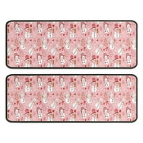 Kitchen Rugs Sets Of 2,Pink Christmas Snowman Pattern Anti Fatigue Kitchen Mat Rugs Non Slip Washable,Decorative Kitchen Floor Mats for Kitchen,Sink,Laundry,17"x47" 17"x47"