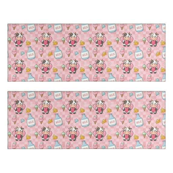 Kitchen Rugs Sets Of 2,Pink Cow Milk Pattern Anti Fatigue Kitchen Mat Rugs Non Slip Washable,Decorative Kitchen Floor Mats for Kitchen,Sink,Laundry,17"X47"