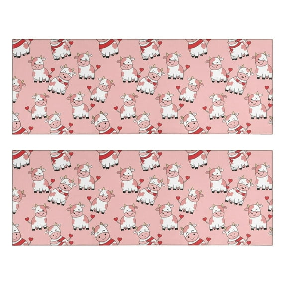 Kitchen Rugs Sets Of 2,Pink Cow Sweater Pattern Anti Fatigue Kitchen Mat Rugs Non Slip Washable,Decorative Kitchen Floor Mats for Kitchen,Sink,Laundry,17"X47"