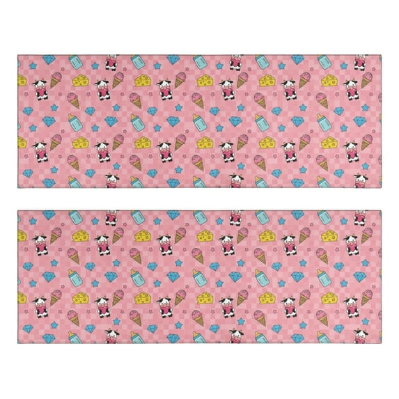 Kitchen Rugs Sets Of 2,Pink Cow Sweet Pattern Anti Fatigue Kitchen Mat Rugs Non Slip Washable,Decorative Kitchen Floor Mats for Kitchen,Sink,Laundry,17"X47"