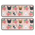 thumbnail image 1 of Kitchen Rugs Sets Of 2,Pink French Bulldog Flowers Florals Anti Fatigue Kitchen Mat Rugs Non Slip Washable,Decorative Kitchen Floor Mats for Kitchen,Sink,Laundry,17"x47"+17"x47", 1 of 5