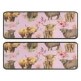 thumbnail image 1 of Kitchen Rugs Sets Of 2,Pink Highland Cow Flower Pattern Anti Fatigue Kitchen Mat Rugs Non Slip Washable,Decorative Kitchen Floor Mats for Kitchen,Sink,Laundry,17"x47"+17"x47", 1 of 5
