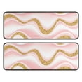 thumbnail image 1 of Kitchen Rugs Sets Of 2,Pink Marble Gold Wave Pattern Anti Fatigue Kitchen Mat Rugs Non Slip Washable,Decorative Kitchen Floor Mats for Kitchen,Sink,Laundry,17"x47"+17"x47", 1 of 5