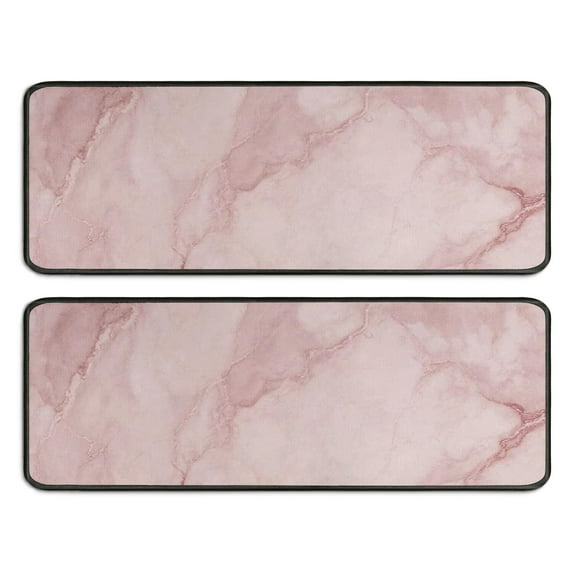 Kitchen Rugs Sets Of 2,Pink Marble Pattern Anti Fatigue Kitchen Mat Rugs Non Slip Washable,Decorative Kitchen Floor Mats for Kitchen,Sink,Laundry,17"x47"+17"x47"