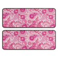 thumbnail image 1 of Kitchen Rugs Sets Of 2,Pink Paisley and Floral Pattern Anti Fatigue Kitchen Mat Rugs Non Slip Washable,Decorative Kitchen Floor Mats for Kitchen,Sink,Laundry,17"x47"+17"x47", 1 of 5