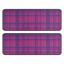 Kitchen Rugs Sets Of 2,Pink Purple Checkered Pattern Anti Fatigue Kitchen Mat Rugs Non Slip Washable,Decorative Kitchen Floor Mats for Kitchen,Sink,Laundry,17"x47" 17"x47"