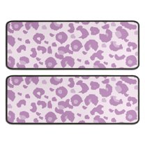 Kitchen Rugs Sets Of 2,Pink and Purple Of Leopard Print Anti Fatigue Kitchen Mat Rugs Non Slip Washable,Decorative Kitchen Floor Mats for Kitchen,Sink,Laundry,17"x47" 17"x47"