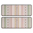 thumbnail image 1 of Kitchen Rugs Sets Of 2,Pink Striped Floral Boho Pattern Anti Fatigue Kitchen Mat Rugs Non Slip Washable,Decorative Kitchen Floor Mats for Kitchen,Sink,Laundry,17"x47"+17"x47", 1 of 5