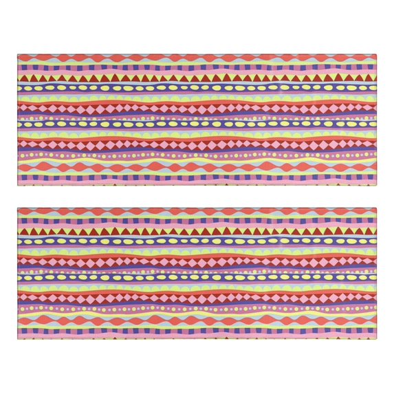 Kitchen Rugs Sets Of 2,Pink Striped Geometric Pattern Anti Fatigue Kitchen Mat Rugs Non Slip Washable,Decorative Kitchen Floor Mats for Kitchen,Sink,Laundry,17"X47"