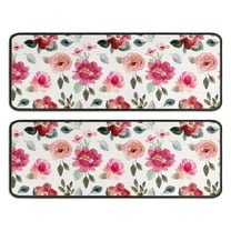 Kitchen Rugs Sets Of 2,Pioneer Flower Floral Print Pattern Anti Fatigue Kitchen Mat Rugs Non Slip Washable,Decorative Kitchen Floor Mats for Kitchen,Sink,Laundry,17"x47" 17"x47"