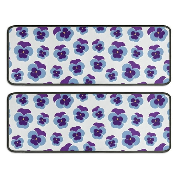 Kitchen Rugs Sets Of 2,Pioneer Flower Floral Print Pattern Anti Fatigue Kitchen Mat Rugs Non Slip Washable,Decorative Kitchen Floor Mats for Kitchen,Sink,Laundry,17"x47"+17"x47"