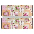 thumbnail image 1 of Kitchen Rugs Sets Of 2,Pioneer Flower Floral Print Pattern Anti Fatigue Kitchen Mat Rugs Non Slip Washable,Decorative Kitchen Floor Mats for Kitchen,Sink,Laundry,17"x47"+17"x47", 1 of 5