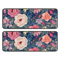 Kitchen Rugs Sets Of 2,Pioneer Flower Floral Print Pattern Anti Fatigue Kitchen Mat Rugs Non Slip Washable,Decorative Kitchen Floor Mats for Kitchen,Sink,Laundry,17"x47" 17"x47"