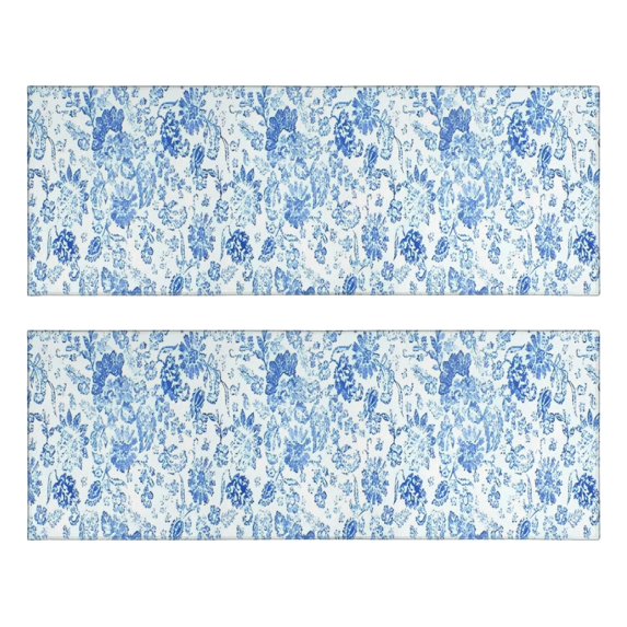 Kitchen Rugs Sets Of 2,Pioneer Flower Floral Print Pattern Anti Fatigue Kitchen Mat Rugs Non Slip Washable,Decorative Kitchen Floor Mats for Kitchen,Sink,Laundry,17"X47"
