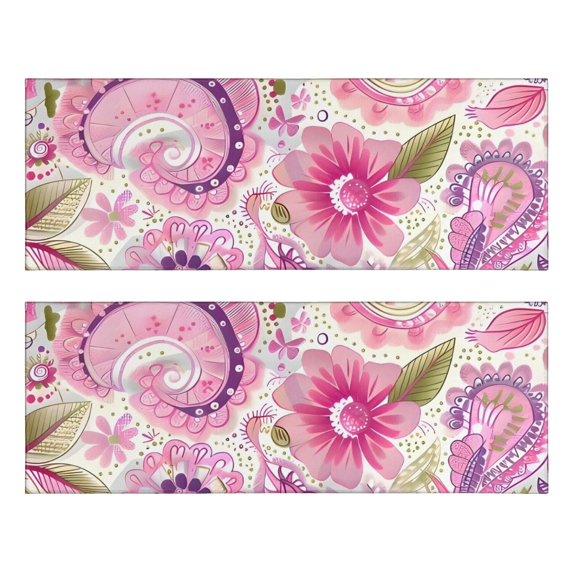 Kitchen Rugs Sets Of 2,Pioneer Flower Floral Print Pattern Anti Fatigue Kitchen Mat Rugs Non Slip Washable,Decorative Kitchen Floor Mats for Kitchen,Sink,Laundry,17"X47"