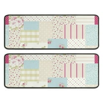 Kitchen Rugs Sets Of 2,Pioneer Flower Floral Print Pattern Anti Fatigue Kitchen Mat Rugs Non Slip Washable,Decorative Kitchen Floor Mats for Kitchen,Sink,Laundry,17"x47" 17"x47"