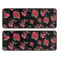 Kitchen Rugs Sets Of 2,Pioneer Flower Floral Print Pattern Anti Fatigue Kitchen Mat Rugs Non Slip Washable,Decorative Kitchen Floor Mats for Kitchen,Sink,Laundry,17"x47" 17"x47"