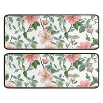 Kitchen Rugs Sets Of 2,Pioneer Flower Floral Print Pattern Anti Fatigue Kitchen Mat Rugs Non Slip Washable,Decorative Kitchen Floor Mats for Kitchen,Sink,Laundry,17"x47" 17"x47"