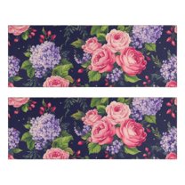 Kitchen Rugs Sets Of 2,Pioneer Flower Floral Print Pattern Anti Fatigue Kitchen Mat Rugs Non Slip Washable,Decorative Kitchen Floor Mats for Kitchen,Sink,Laundry,17"X47"