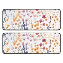Kitchen Rugs Sets Of 2,Pioneer Flower Floral Print Pattern Anti Fatigue Kitchen Mat Rugs Non Slip Washable,Decorative Kitchen Floor Mats for Kitchen,Sink,Laundry,17"x47" 17"x47"