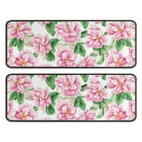 Kitchen Rugs Sets Of 2,Pioneer Flower Floral Print Pattern Anti Fatigue Kitchen Mat Rugs Non Slip Washable,Decorative Kitchen Floor Mats for Kitchen,Sink,Laundry,17"x47" 17"x47"