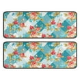 thumbnail image 1 of Kitchen Rugs Sets Of 2,Pioneer Flower Floral Print Pattern Anti Fatigue Kitchen Mat Rugs Non Slip Washable,Decorative Kitchen Floor Mats for Kitchen,Sink,Laundry,17"x47"+17"x47", 1 of 5