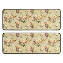 Kitchen Rugs Sets Of 2,Pioneer Flower Floral Print Pattern Anti Fatigue Kitchen Mat Rugs Non Slip Washable,Decorative Kitchen Floor Mats for Kitchen,Sink,Laundry,17"x47" 17"x47"