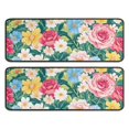 thumbnail image 1 of Kitchen Rugs Sets Of 2,Pioneer Flower Floral Print Pattern Anti Fatigue Kitchen Mat Rugs Non Slip Washable,Decorative Kitchen Floor Mats for Kitchen,Sink,Laundry,17"x47"+17"x47", 1 of 5