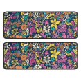 thumbnail image 1 of Kitchen Rugs Sets Of 2,Pioneer Flower Floral Print Pattern Anti Fatigue Kitchen Mat Rugs Non Slip Washable,Decorative Kitchen Floor Mats for Kitchen,Sink,Laundry,17"x47"+17"x47", 1 of 5