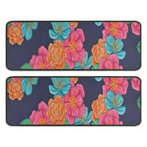 Kitchen Rugs Sets Of 2,Pioneer Flower Floral Print Pattern Anti Fatigue Kitchen Mat Rugs Non Slip Washable,Decorative Kitchen Floor Mats for Kitchen,Sink,Laundry,17"x47" 17"x47"