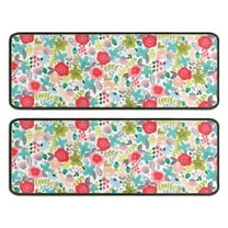 Kitchen Rugs Sets Of 2,Pioneer Flower Floral Print Pattern Anti Fatigue Kitchen Mat Rugs Non Slip Washable,Decorative Kitchen Floor Mats for Kitchen,Sink,Laundry,17"x47" 17"x47"