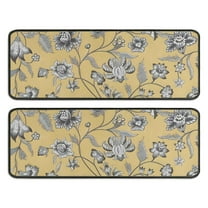 Kitchen Rugs Sets Of 2,Pioneer Flower Floral Print Pattern Anti Fatigue Kitchen Mat Rugs Non Slip Washable,Decorative Kitchen Floor Mats for Kitchen,Sink,Laundry,17"x47" 17"x47"