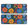 thumbnail image 1 of Kitchen Rugs Sets Of 2,Pioneer Flower Floral Print Pattern Anti Fatigue Kitchen Mat Rugs Non Slip Washable,Decorative Kitchen Floor Mats for Kitchen,Sink,Laundry,17"x47"+17"x47", 1 of 5
