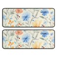 thumbnail image 1 of Kitchen Rugs Sets Of 2,Pioneer Flower Floral Print Pattern Anti Fatigue Kitchen Mat Rugs Non Slip Washable,Decorative Kitchen Floor Mats for Kitchen,Sink,Laundry,17"x47"+17"x47", 1 of 5