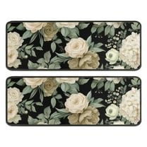 Kitchen Rugs Sets Of 2,Pioneer Flower Floral Print Pattern Anti Fatigue Kitchen Mat Rugs Non Slip Washable,Decorative Kitchen Floor Mats for Kitchen,Sink,Laundry,17"x47" 17"x47"