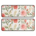 thumbnail image 1 of Kitchen Rugs Sets Of 2,Pioneer Flower Floral Print Pattern Anti Fatigue Kitchen Mat Rugs Non Slip Washable,Decorative Kitchen Floor Mats for Kitchen,Sink,Laundry,17"x47"+17"x47", 1 of 5