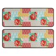 thumbnail image 1 of Kitchen Rugs Sets Of 2,Pioneer Flower Floral Print Pattern Anti Fatigue Kitchen Mat Rugs Non Slip Washable,Decorative Kitchen Floor Mats for Kitchen,Sink,Laundry,17"x47"+17"x47", 1 of 5