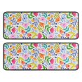 thumbnail image 1 of Kitchen Rugs Sets Of 2,Pioneer Flower Floral Print Pattern Anti Fatigue Kitchen Mat Rugs Non Slip Washable,Decorative Kitchen Floor Mats for Kitchen,Sink,Laundry,17"x47"+17"x47", 1 of 5