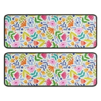 Kitchen Rugs Sets Of 2,Pioneer Flower Floral Print Pattern Anti Fatigue Kitchen Mat Rugs Non Slip Washable,Decorative Kitchen Floor Mats for Kitchen,Sink,Laundry,17"x47" 17"x47"
