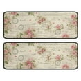 thumbnail image 1 of Kitchen Rugs Sets Of 2,Pioneer Flower Floral Print Pattern Anti Fatigue Kitchen Mat Rugs Non Slip Washable,Decorative Kitchen Floor Mats for Kitchen,Sink,Laundry,17"x47"+17"x47", 1 of 5
