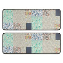 Kitchen Rugs Sets Of 2,Pioneer Flower Floral Print Pattern Anti Fatigue Kitchen Mat Rugs Non Slip Washable,Decorative Kitchen Floor Mats for Kitchen,Sink,Laundry,17"x47" 17"x47"