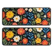 Kitchen Rugs Sets Of 2,Pioneer Flower Floral Print Pattern Anti Fatigue Kitchen Mat Rugs Non Slip Washable,Decorative Kitchen Floor Mats for Kitchen,Sink,Laundry,17"x47" 17"x47"