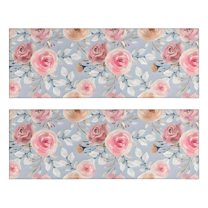 Kitchen Rugs Sets Of 2,Pioneer Flower Floral Print Pattern Anti Fatigue Kitchen Mat Rugs Non Slip Washable,Decorative Kitchen Floor Mats for Kitchen,Sink,Laundry,17"X47"