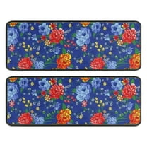 Kitchen Rugs Sets Of 2,Pioneer Flower Floral Print Pattern Anti Fatigue Kitchen Mat Rugs Non Slip Washable,Decorative Kitchen Floor Mats for Kitchen,Sink,Laundry,17"x47" 17"x47"