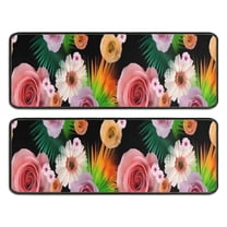 Kitchen Rugs Sets Of 2,Pioneer Flower Floral Print Pattern Anti Fatigue Kitchen Mat Rugs Non Slip Washable,Decorative Kitchen Floor Mats for Kitchen,Sink,Laundry,17"x47" 17"x47"