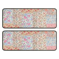 Kitchen Rugs Sets Of 2,Pioneer Flower Floral Print Pattern Anti Fatigue Kitchen Mat Rugs Non Slip Washable,Decorative Kitchen Floor Mats for Kitchen,Sink,Laundry,17"x47" 17"x47"