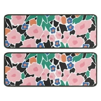 Kitchen Rugs Sets Of 2,Pioneer Flower Floral Print Pattern Anti Fatigue Kitchen Mat Rugs Non Slip Washable,Decorative Kitchen Floor Mats for Kitchen,Sink,Laundry,17"x47" 17"x47"