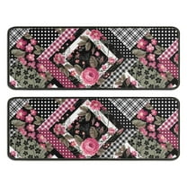 Kitchen Rugs Sets Of 2,Pioneer Flower Floral Print Pattern Anti Fatigue Kitchen Mat Rugs Non Slip Washable,Decorative Kitchen Floor Mats for Kitchen,Sink,Laundry,17"x47" 17"x47"